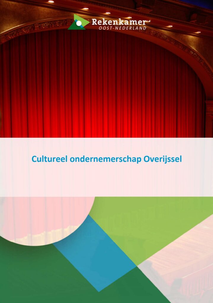 Omslagafbeelding publicatie Cultureel ondernemerschap Overijssel. Foto: rode podiumgordijnen.